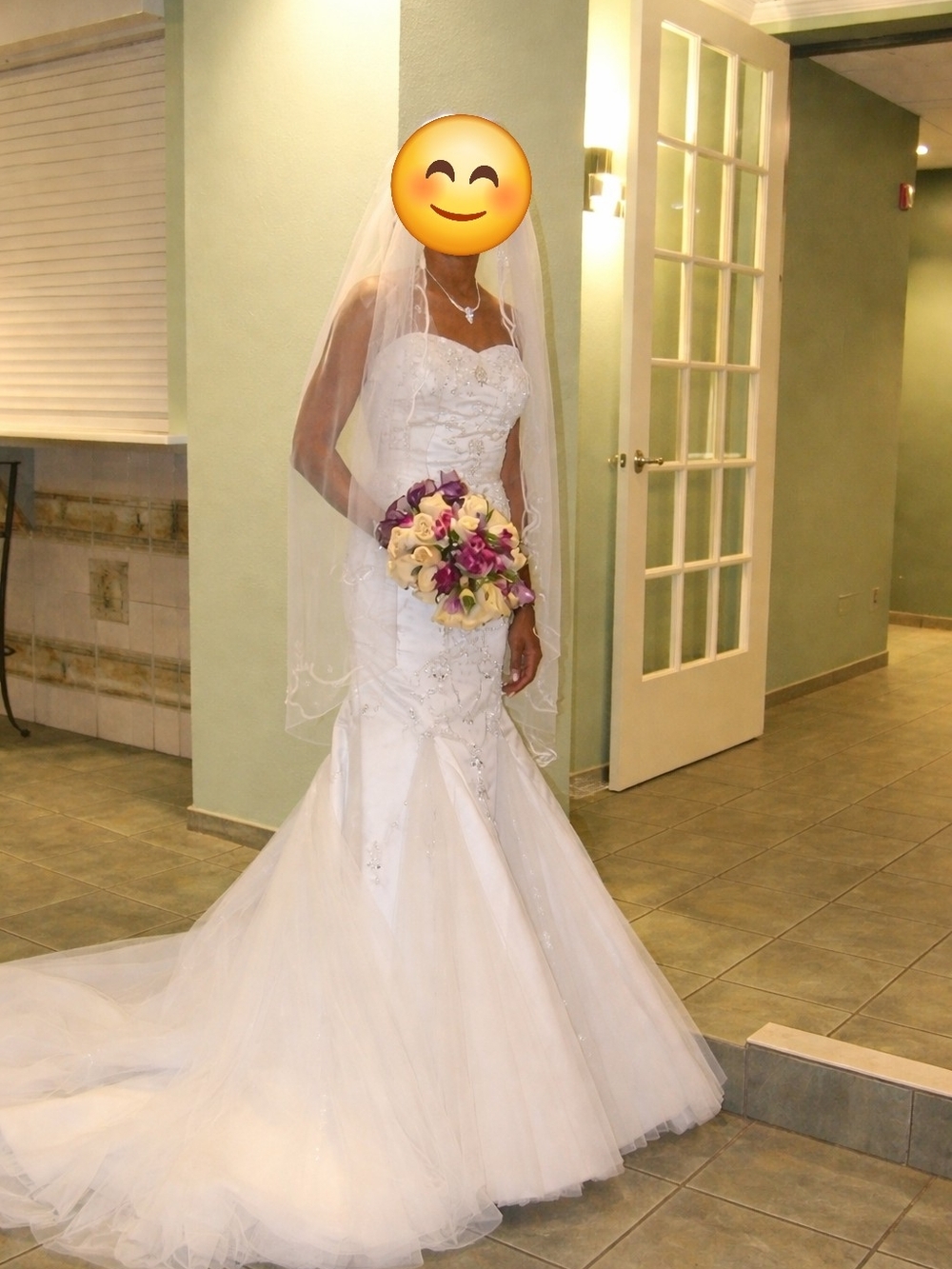 Alegria White Mermaid Wedding Dress with Veil